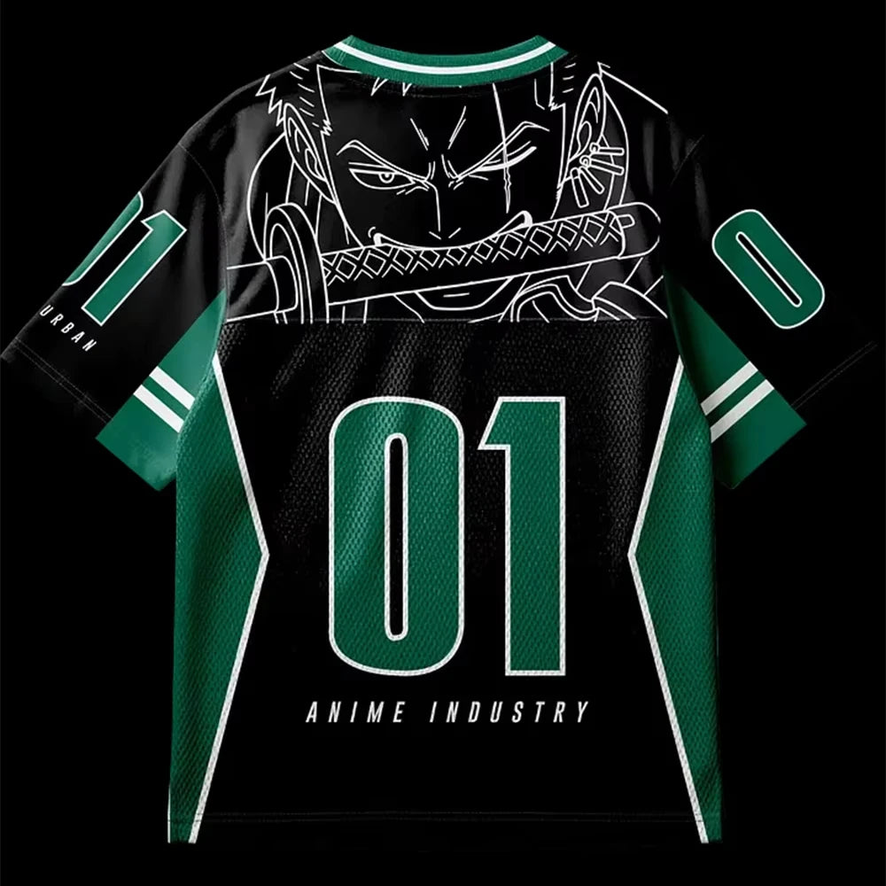 Roronoa Zoro Anime Jersey — One Piece Oversized Streetwear
