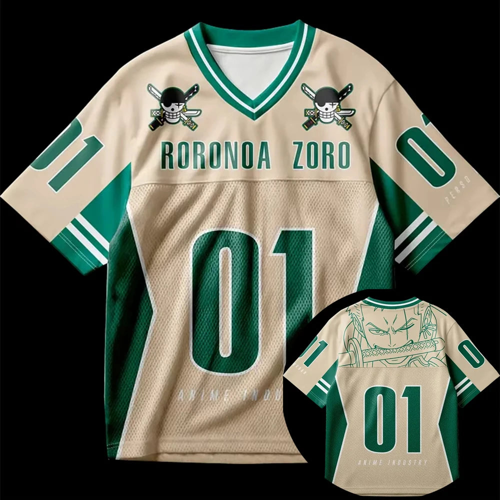 Roronoa Zoro Anime Jersey — One Piece Oversized Streetwear