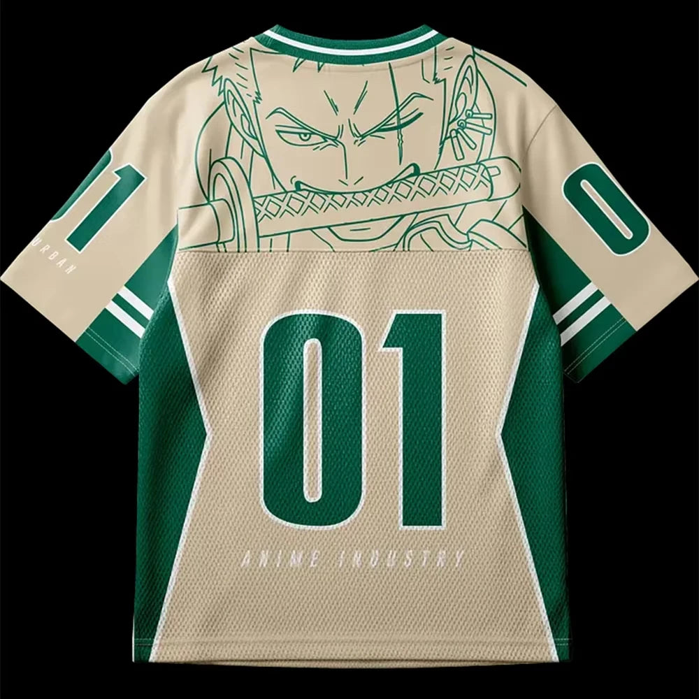 Roronoa Zoro Anime Jersey — One Piece Oversized Streetwear