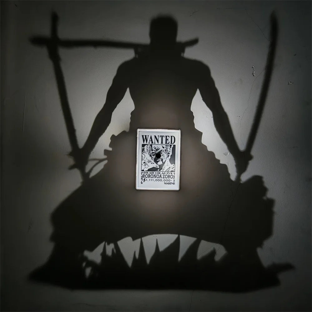 Zoro & Luffy Shadow Wall Lamp — One Piece Anime Night Light