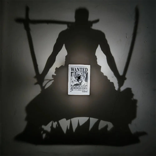 Zoro Roronoa Shadow Wall Lamp — One Piece Anime Night Light