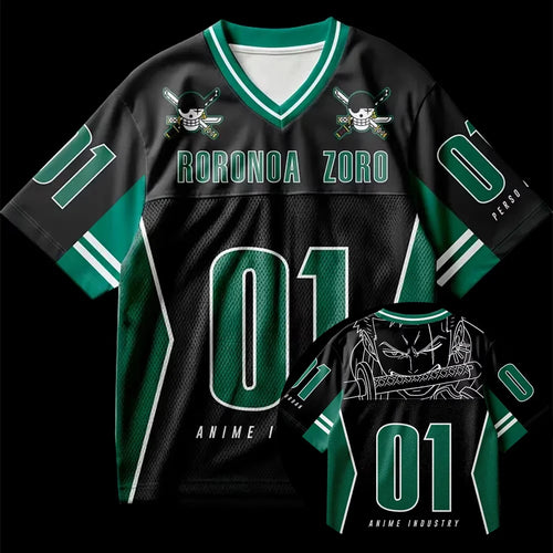 Roronoa Zoro Anime Jersey — One Piece Oversized Streetwear