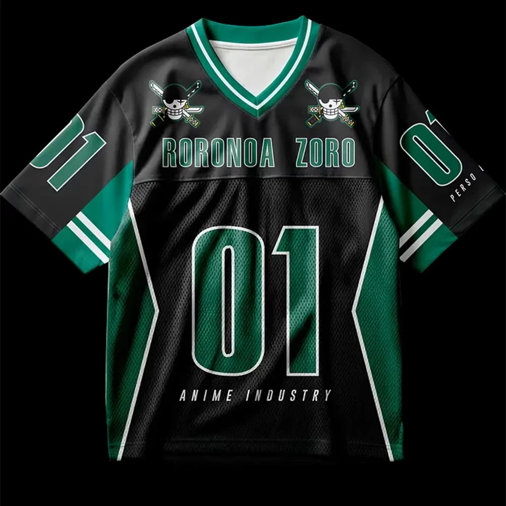 Roronoa Zoro Anime Jersey — One Piece Oversized Streetwear