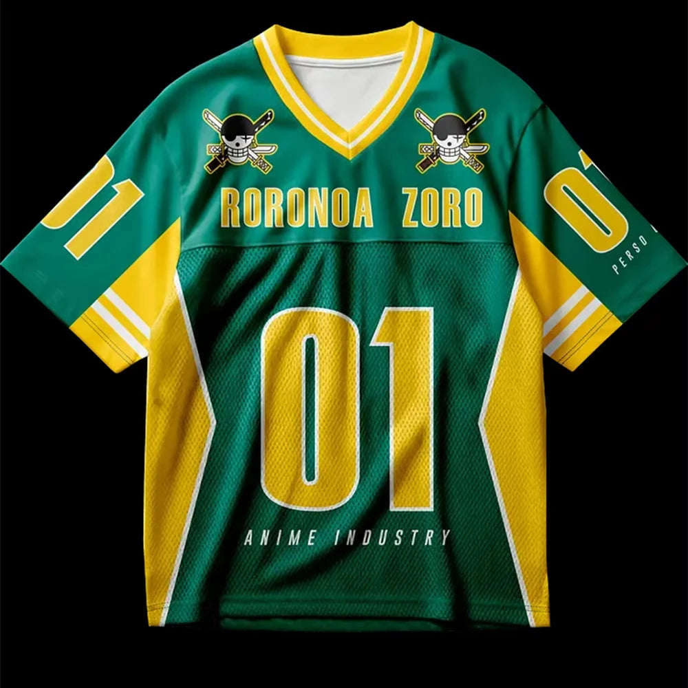 Roronoa Zoro Anime Jersey — One Piece Oversized Streetwear