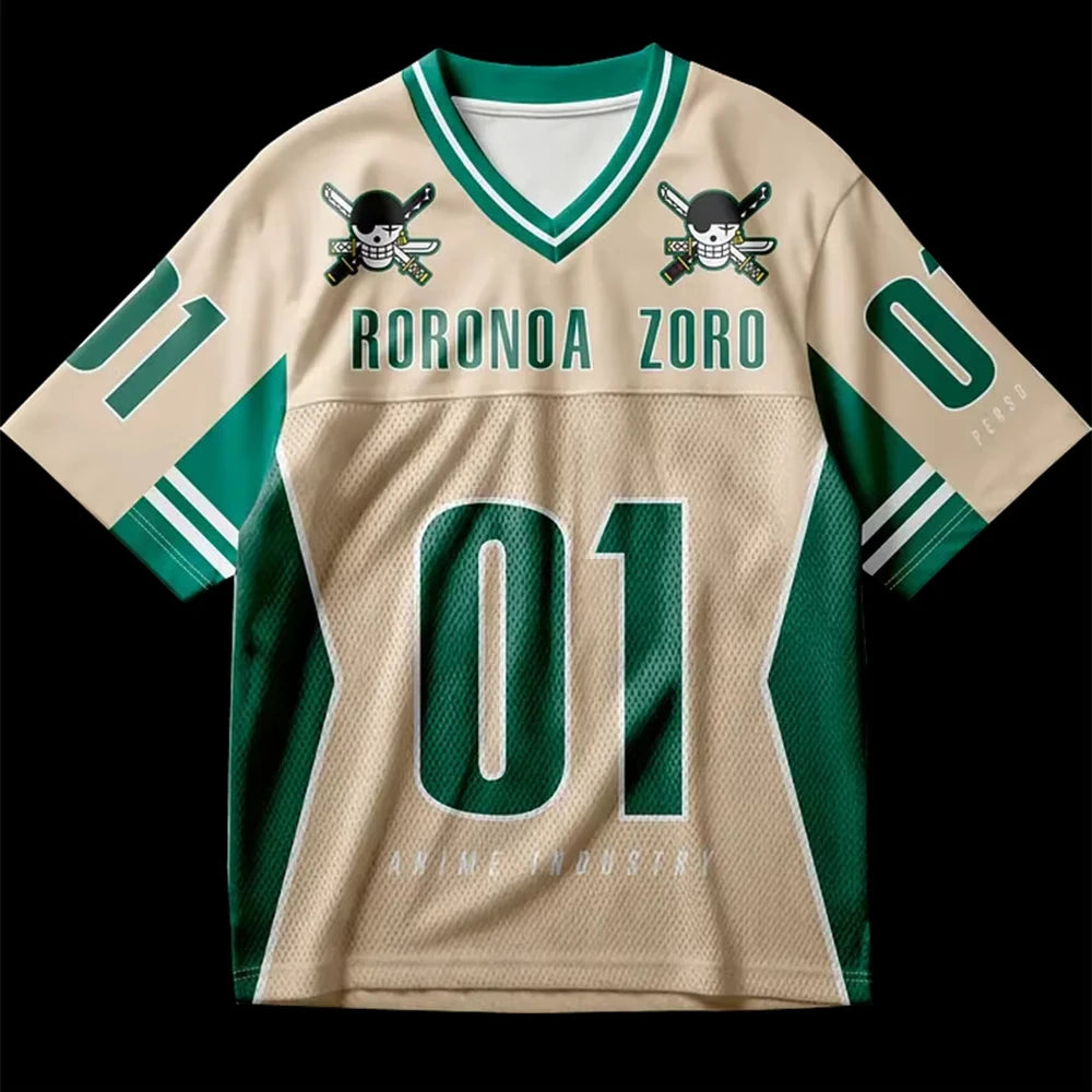 Roronoa Zoro Anime Jersey — One Piece Oversized Streetwear