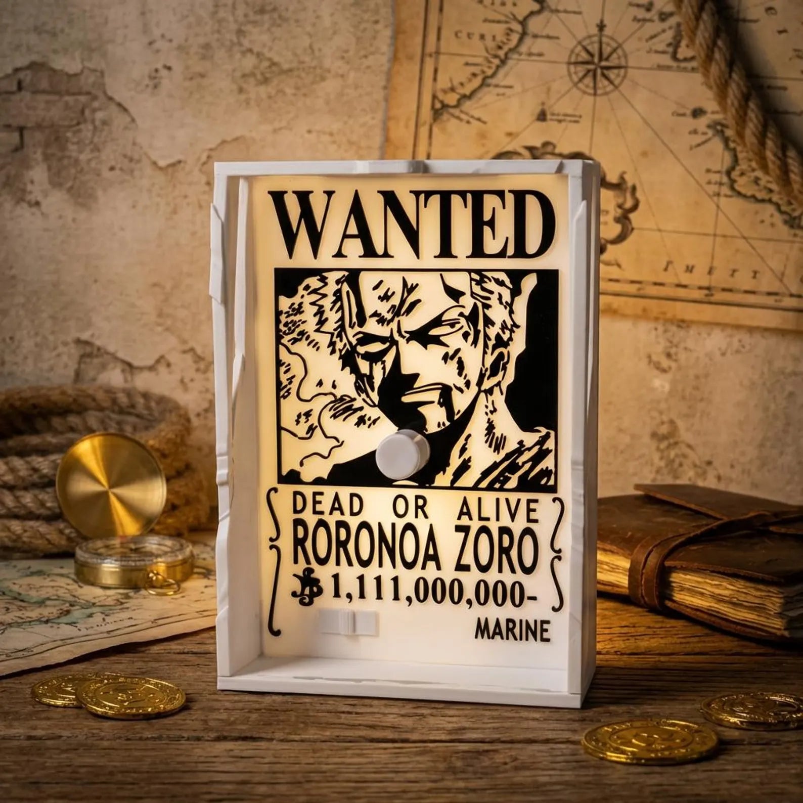 Zoro & Luffy Shadow Wall Lamp — One Piece Anime Night Light