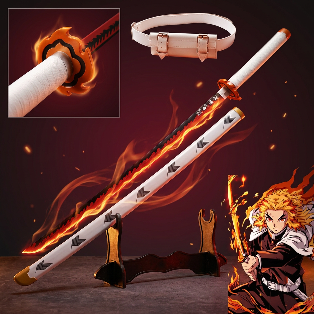 LED Katana Sword With Stand — Demon Slayer Anime Cosplay Prop