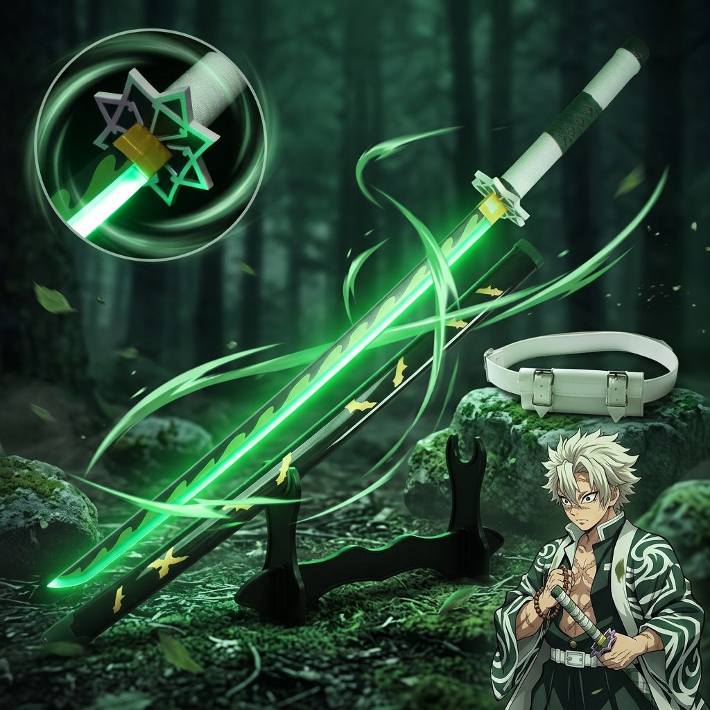 LED Katana Sword With Stand — Demon Slayer Anime Cosplay Prop