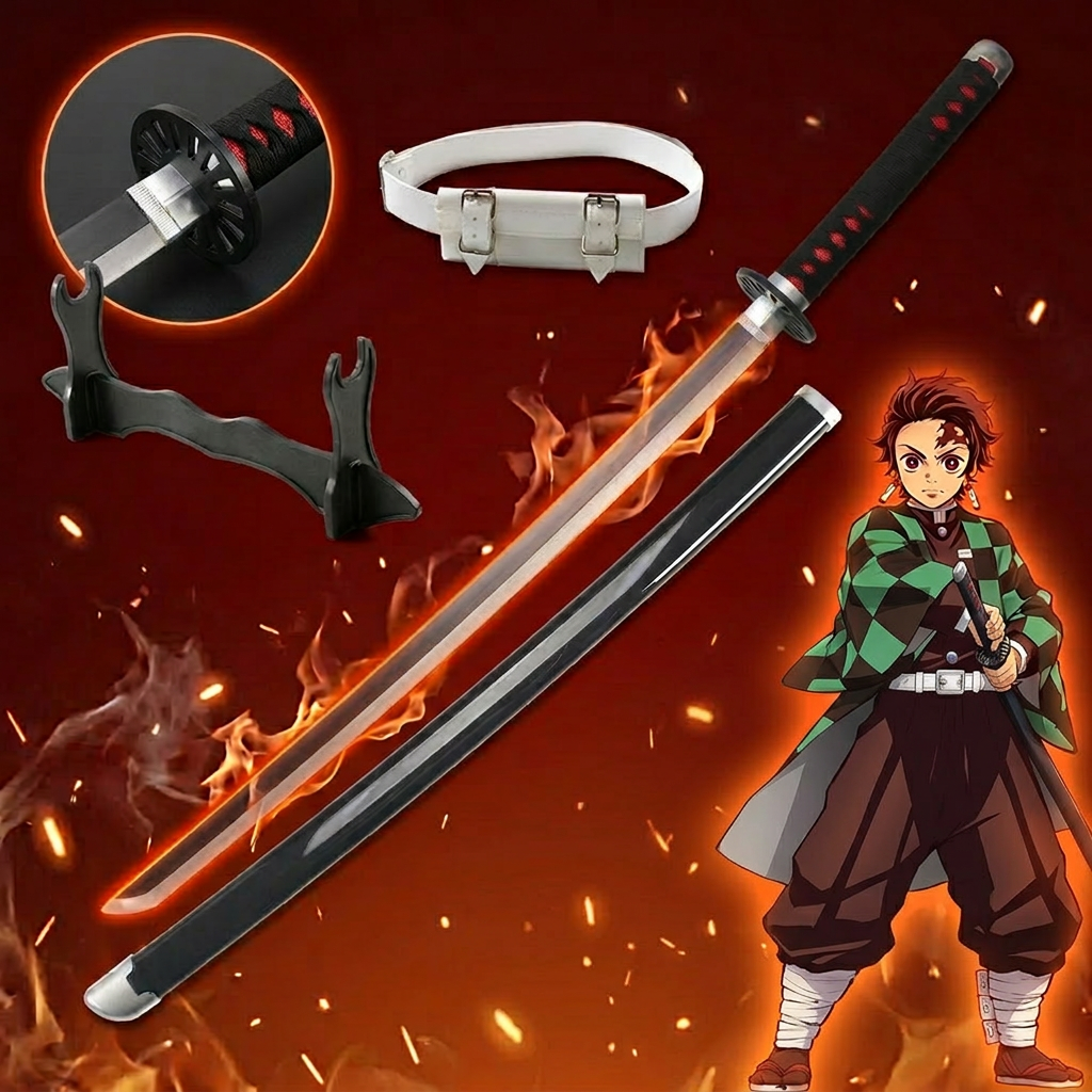 LED Katana Sword With Stand — Demon Slayer Anime Cosplay Prop